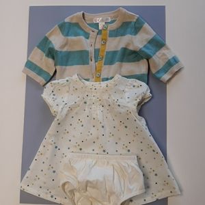 Newborn dress and sweater set. New never worn.
